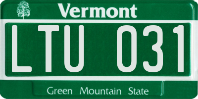 VT license plate LTU031