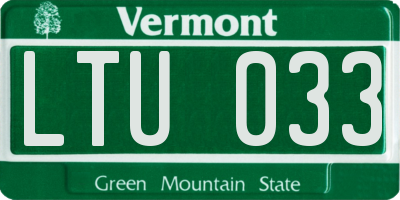 VT license plate LTU033