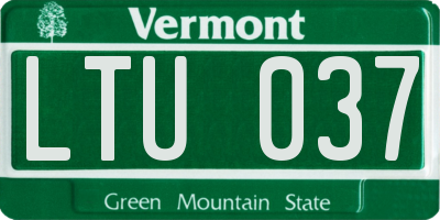 VT license plate LTU037