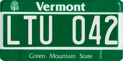 VT license plate LTU042