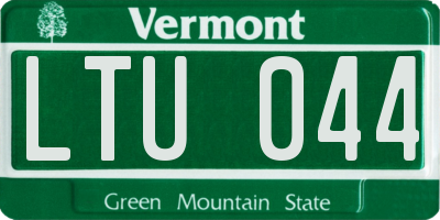 VT license plate LTU044