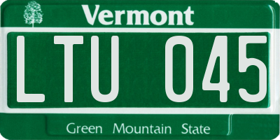 VT license plate LTU045