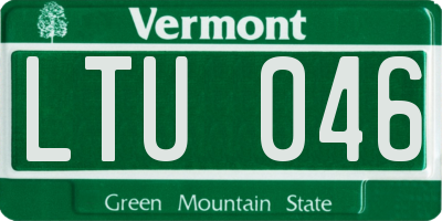 VT license plate LTU046