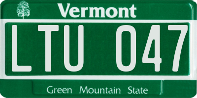 VT license plate LTU047