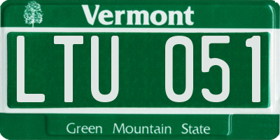 VT license plate LTU051