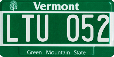 VT license plate LTU052