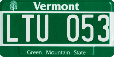 VT license plate LTU053