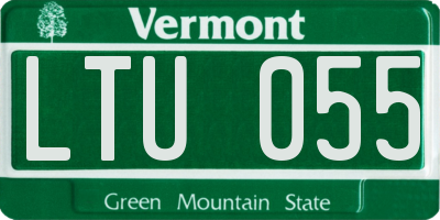VT license plate LTU055