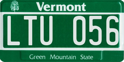 VT license plate LTU056
