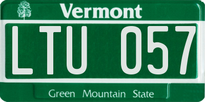 VT license plate LTU057