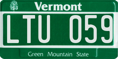 VT license plate LTU059