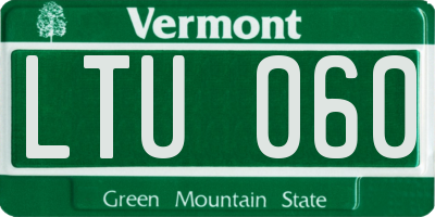 VT license plate LTU060