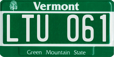 VT license plate LTU061