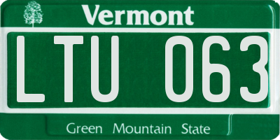 VT license plate LTU063