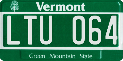 VT license plate LTU064
