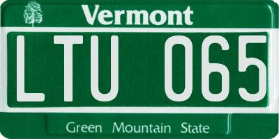 VT license plate LTU065