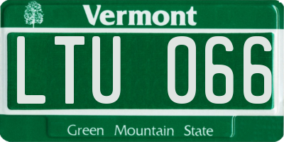 VT license plate LTU066