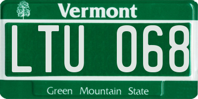 VT license plate LTU068