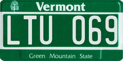 VT license plate LTU069