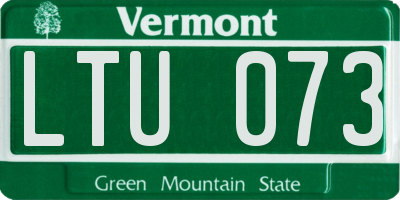 VT license plate LTU073