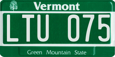 VT license plate LTU075