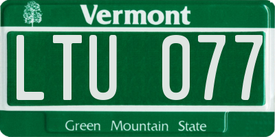 VT license plate LTU077