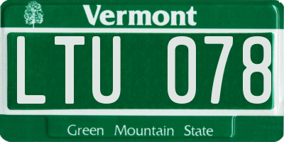 VT license plate LTU078