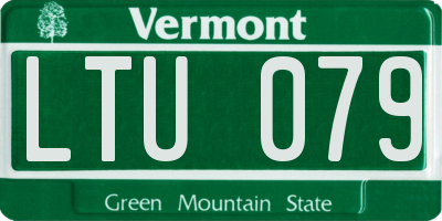 VT license plate LTU079