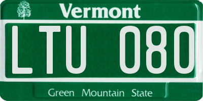 VT license plate LTU080