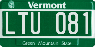 VT license plate LTU081