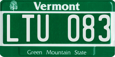 VT license plate LTU083