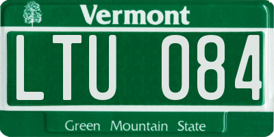 VT license plate LTU084