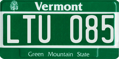 VT license plate LTU085