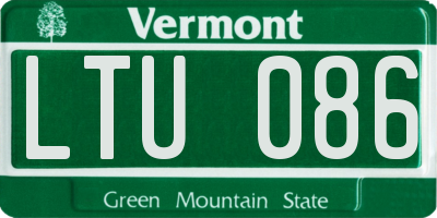 VT license plate LTU086