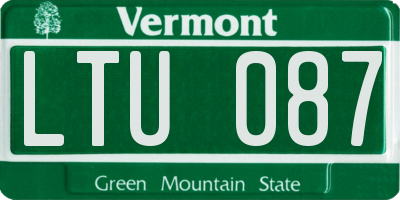 VT license plate LTU087