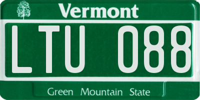 VT license plate LTU088