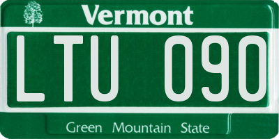 VT license plate LTU090