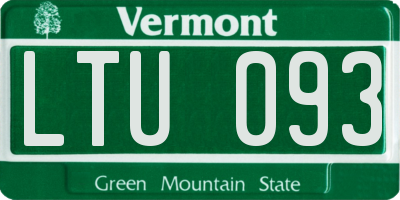 VT license plate LTU093