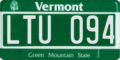 VT license plate LTU094