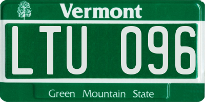 VT license plate LTU096