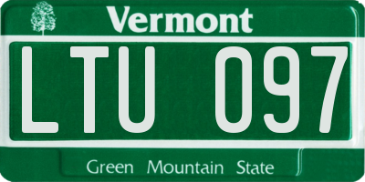 VT license plate LTU097