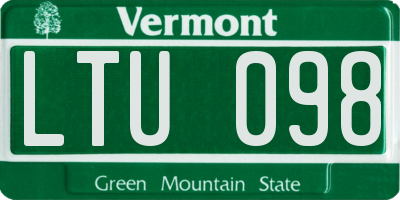 VT license plate LTU098