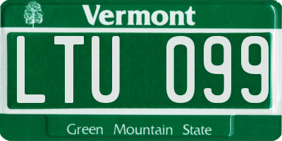 VT license plate LTU099