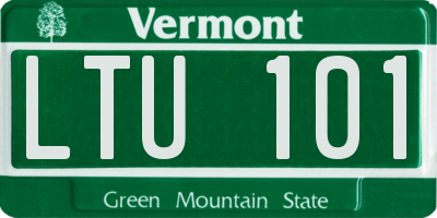 VT license plate LTU101
