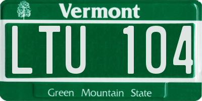 VT license plate LTU104