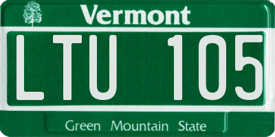 VT license plate LTU105