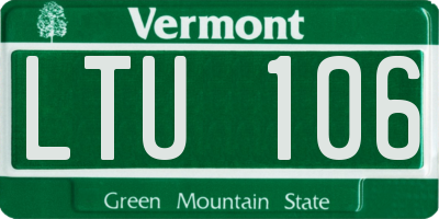 VT license plate LTU106