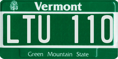 VT license plate LTU110