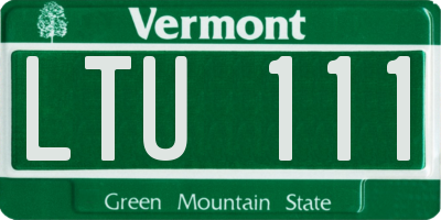 VT license plate LTU111