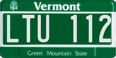 VT license plate LTU112